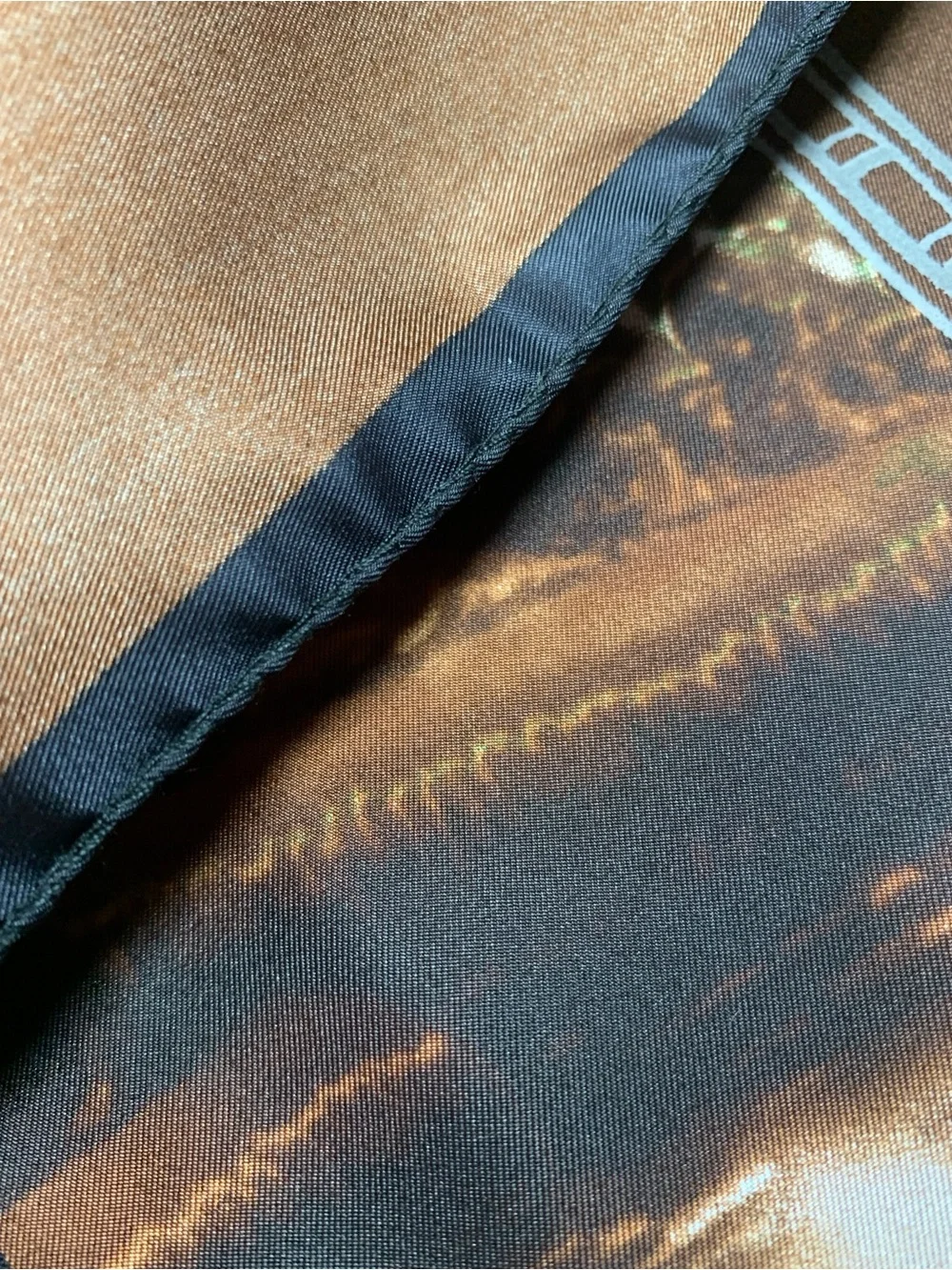 Prada Brown & Beige Silk Scarf with Subtle Motif